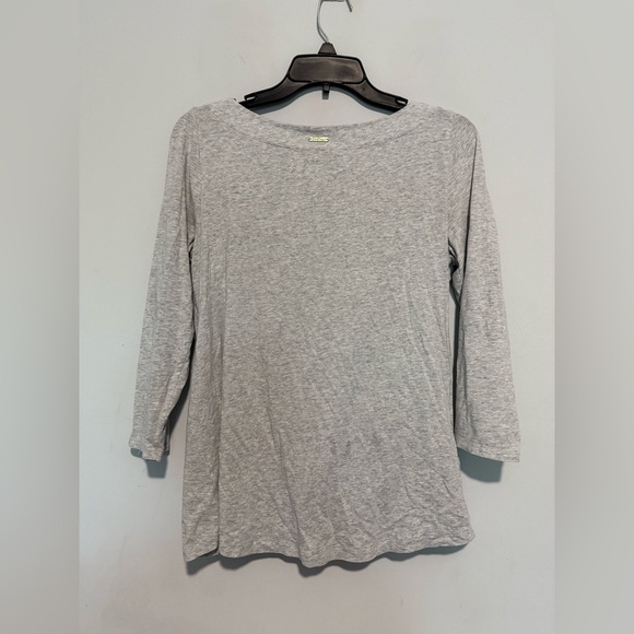 Lilly Pulitzer  Womens 3/4 Sleeve Blouse Gray Size M Twist Knot Front - Picture 4 of 4